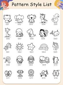 1pc Custom Name +120 Name Sticker Cartoon Signature Stamp For Kids, Cartoon Animal Pattern Name Stamps Personalized, DIY Customized Cartoon Self Inking Name Stamp, Stamps For Signing Name, Name Stamp For Clothing Kids Waterproof, Reproduce Your Handwriting Signature Back To School
