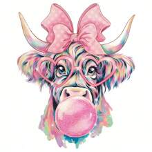 1pc/2pcs/3pcs/Pink Love Cow Clothing Patch Patch Cloth DIY A-Level Washable Adhesive Cloth Heat Transfer Printing Cloth Women's/Men's T-Shirt Bag Pillow Decoration Badge Label Baseball Hat Backpack, Etc. Available