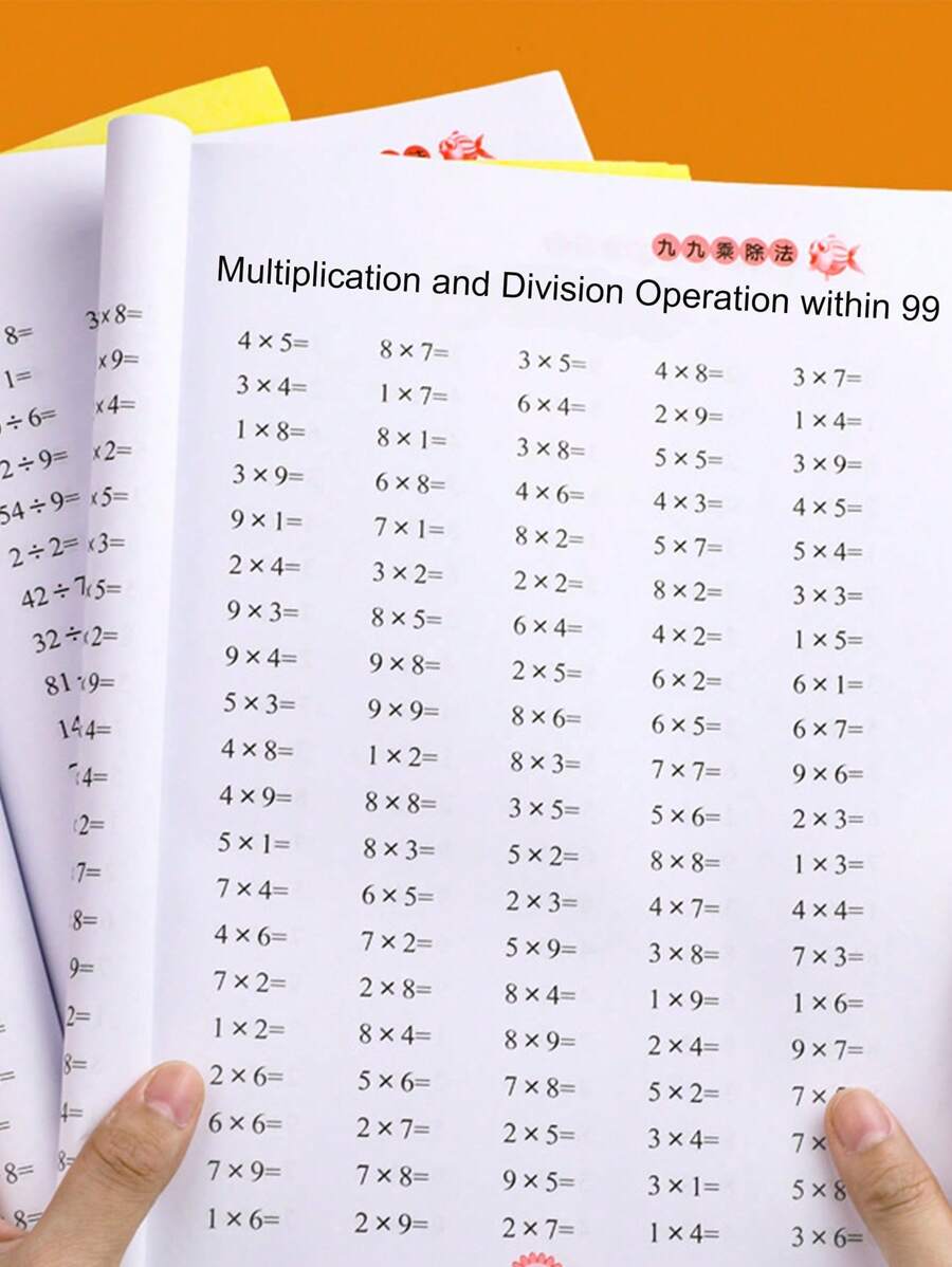 1pc Multiplication Practice Workbook: Multiplication And Division Within 99 - Practice Memorizing Multiplication Tables Math Homework (Partially Random Sent) School, Student, Stationery, Learning Supplies, Spiral Notebook, Work, School Supplies, Toys, Math, School Supplies - Multicolor - View 1