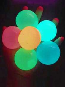 1pc/Set Glow-In-The-Dark Sticky Wall Ball, Random Color, Stress Relief Toy Ball, Perfect Relaxation Toy For Adults, Ideal Birthday, Halloween/Christmas Gift - Multicolor - View 1