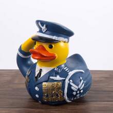 1pc 2.8 Inch 3D Resin Soldier Duck Statues, Navy Duck, Space Duck Figurines, Desk Decoration, Car Decor, Home Accents, Gifts