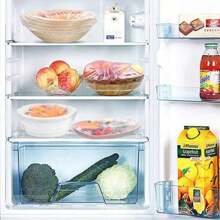 100 Pcs Disposable Food Cling Film Cover Shower Head Cover Multi-Purpose Disposable Shrink Bag Disposable Shoe Cover Thickened Kitchen Cling Film Household Refrigerator Refrigerated Food Preservation Cover Elastic Telescopic Cover