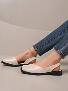 Women Flat With Shoes 2025 Designer Luxury Buckle Fashion Ladies Flats Shoes Slingback Pointed Toe Casual Female Sandals Mules - Beige - View 4