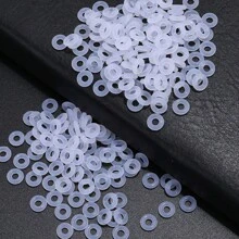 100 Peças Clipes de Silicone Brancos Encantos Espaçadores de Segurança de Silicone para Fazer Pulseiras de Encantos, Colares, Joias em 5/6/7/8/9/12 mm