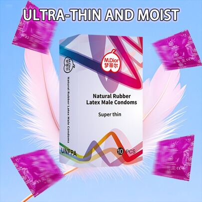 M.Dior 10 Stück Schutzsex Kondome, Sexy Kondome, Orgasmus für Mann und Frau, Sexspielzeug mit spezieller Orgasmus-Stimulation, sexy nackte Kondome, TT nackte natürliche Latex Kondome, Material: Naturlatex + medizinisches Silikonöl, glatt und dünn, können mit Gleitmitteln verwendet werden, geeignet für Paare, sexy glatt und dünn, Paarsex-Zubehör
