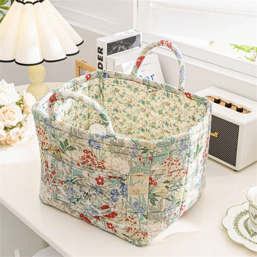 Large Capacity Fabric Storage Baskets Laundry Baskets With Sturdy Carry Handles Foldable Laundry Hamper Organizer For Home Bedroom Bathroom - Red and White - View 1
