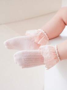 1 Pair Breathable Girls Lace Ruffle Trim Princess Socks - Multicolor - View 22