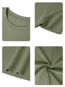 女士春夏新款棕榈树标语印花休闲圆领短袖T恤，时尚度假风，图案T恤，度假装