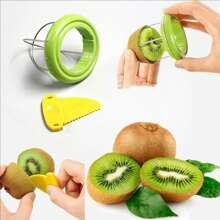 2-In-1 Stainless Steel Kiwi Peeler And Cutter, Easy To Grip. This Outdoor Portable Stainless Steel Green Peeler Is A Multifunctional Fruit Peeler And De Nucleating Tool That Is Easy To Carry. Very Suitable For Outdoor Picnics Or Camping