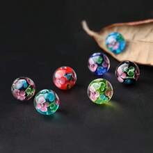 10-Piece Mixed Color Petal Design Handmade Glass Beads DIY Jewelry Making- Perfect For Earrings, Bracelets, Necklaces, Etc.