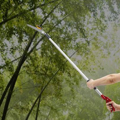 kangten Tree Pruner Telescopic Pole Saw 1.2-2.2M Long Reach Extendable Pruning Cutting Tree Pruner 3/8" Gardening Tool