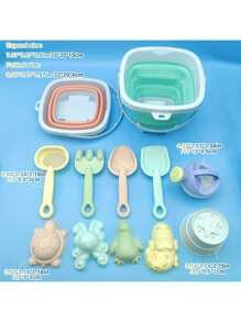 11 件沙滩玩具套装 - 有趣的莫兰迪色组合 - 适合儿童的完美户外玩具！沙、儿童沙滩、户外沙滩玩具、儿童帐篷、沙滩玩具、沙滩、沙滩玩具、儿童沙滩用品、沙滩桶沙、水上玩具 - 彩色 - 查看 3