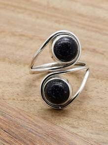 Blue Sunstone 925 Sterling Silver Gemstone Adjustable Ring - Blue Sunstone - View 2