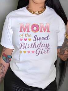 Camiseta cómoda de mujer con ilustración de rosquilla, regalo para mamá