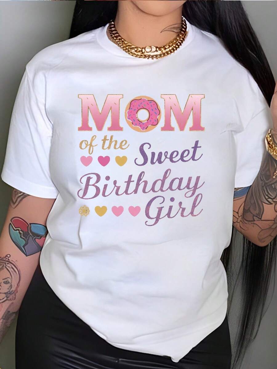 Camiseta cómoda de mujer con ilustración de rosquilla, regalo para mamá