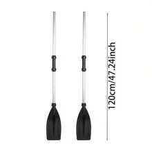 1 Pair Adjustable Aluminum Alloy Kayak Paddles, Beach Essentials, Beach Accessories, Pool Float - Black - View 4