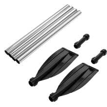 1 Pair Adjustable Aluminum Alloy Kayak Paddles, Beach Essentials, Beach Accessories, Pool Float - Black - View 6