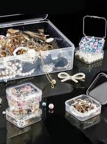 31 件（1 件大盒 + 30 件小盒）透明塑料储物盒小容器 - 珠子储物整理盒 - 带铰链盖，矩形塑料用于整理您的珠子 - 非常适合 DIY 珠宝工艺品、美甲和手链制作，完美的母亲节和女性礼物 - 彩色 - 查看 5
