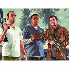1 pièce Affiche murale avec cadre en option, Pop Art GTA 5 Vices, la capitale sainte, 5 stars, bon citoyen, trio de voyous, photo de groupe magnifique. Collection d'affiches artistiques à décorer la salle de jeu. Peinture HD cadeau de décoration
