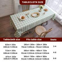 eluckya 1 PC   Light Green Checkered Durable Washable Rectangular Tablecloth, 36 Inches X 55 Inches, Mantel Para Comedor, Suitable For Holiday Decorations | Birthday Parties | Room Decor | Easter | Kitchen Decorations | Table Decorations | Home Decor | Spring/Summer Outdoor Picnics | Fall Decorations | Wedding Decorations | Vintage Decor - Xanh nhạt - Xem 6