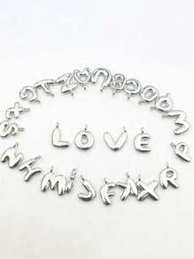 可爱泡泡银色字母吊坠项链挂饰 - 幸运吊坠，嘻哈风格可爱字母A-Z，闪亮合金包包背包挂饰 - 生日及特殊场合的完美礼物，钥匙扣包包背包汽车挂饰，送给女性和女孩的礼物，钱包和手提包配件，情人节礼物，教师节礼物，母亲节礼物 - 銀色 - 查看 5