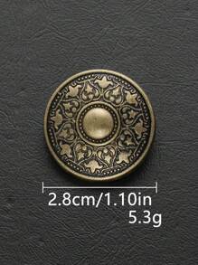 Set de 8 piezas/paquete de botones grandes y redondos con textura vintage y diseño de tótem, adecuados para uniformes, ropa especial, decoración, camisas, suéteres, trajes, abrigos, chaquetas, botones de metal, accesorios de costura DIY de artesanía