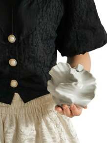 1 Stück weiße blumenförmige Pampasvase, minimalistischer skandinavisch-bohemischer Stil, geeignet für moderne Landhausdekoration, Wohnzimmer, Küche, Kaminsims, Schlafzimmer, Esszimmertisch, Büro Heimdekoration Raumdekoration Blumenvase Glasvase