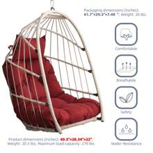 Egg Chair Outdoor Garden Rattan Egg Swing Chair Hanging Chair PE Hanging Chair - Red - View 2