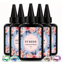 Nhựa UV 300g, nhựa epoxy trong suốt dạng cứng được nâng cấp, đóng rắn bằng tia UV, dùng cho đồ thủ công mỹ nghệ và trang sức. - Nhựa UV - Xem 2