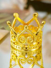 12pcs Mini Metallic Little Crown Flower Decor, DIY Accessories For Events, Parties