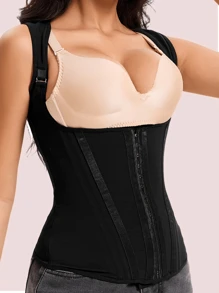 1pc Women's Breathable Mesh Waist Trainer Belt, Summer Sports Waist Cincher For Abdomen Shaping And Slimming - Black - View 3