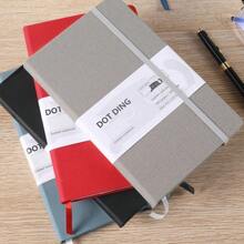 2pcs A5 Dotted Notebook, 80 Pages, 100gsm Ivory White Paper, Cloth Cover, Planner Diary, Student Stationery, Back To School Essential - Two-book Set - View 10