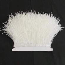 两种尺寸的柔软仿羽毛流苏，8-10厘米/3.15-3.94英寸，适用于DIY工艺品、服装、婚纱、缝纫配件、服饰装饰、丝带饰边羽毛。