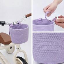 1 pieza Cesta de bicicleta, cesta de bicicleta para niño y niña, cesta de bicicleta tejida con cuerda de sisal, accesorios decorativos lindos para bicicletas, bicicletas de equilibrio y scooters - Multicolor - Ver 6