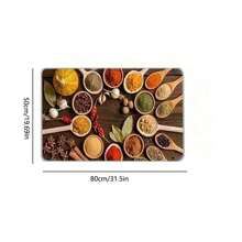 1 Piece, 100% Polyester Fiber Knitted Spice And Chili Kitchen Mat, Machine Washed, Non Slip, Lightweight, Fade Resistant, Low Plush, Farmhouse Style Home Decoration, Laundry Room, Sink Floor Comfort Mat, Adding Spices To Your Kitchen