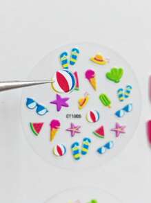 2 Box Of 24pcs Nails, Press On Nails, Cute Cartoon Fake Nails With Nail Stickers For Children, Waterproof Nail Stickers, Colored Nail Stickers, Party Toys, Birthday Gifts.