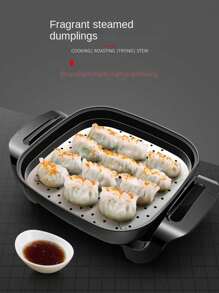AORAN Electric Frying Pan,12x12 Inch Non-Stick Ceramic Electric Pot With Glass Lid - 1500W Adjustable Temperature Controller, Aluminum Base For Even Heat Distribution, Frying Baking Steaming Boiling, Easy Clean & 110V US Plug, Home Kitchen Essentials ﻿ - US A Type Plug(110-127V) - View 6