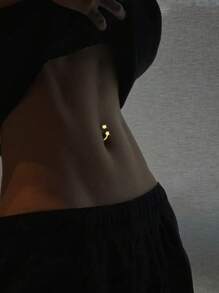 1 Pc S925 Sterling Silver Belly Button Zirconia Belly Button Silver Navel Rings Small Belly Button Vimi Belly Jewelry - Single Belly Button Nail - View 3