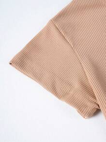 Conjunto de 2 piezas de top de manga corta y pantalones cortos con estampado de oso para niños pequeños, para verano