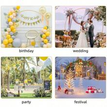 1 Set Of Round Gold Backdrop Stand - Metal Balloon Arch Set, Suitable For Birthday, Wedding, Bride Gift, Graduation, Anniversary, Baptism, Summer Theme Party, Background Decorations For Home, Valentine's Day, Halloween, Christmas, Thanksgiving,Christmas - Gold - View 10
