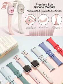 2 Packs Unisex Silicone Watch Replacement Strap Suitable For The New Apple S10 Watch Strip Silicone Apple Strap Compatible With Apple Watch Ultra/SE/8/7/6/5/4/3/2/1, Mother's Day, Valentine's Day, Father's Day. Gift