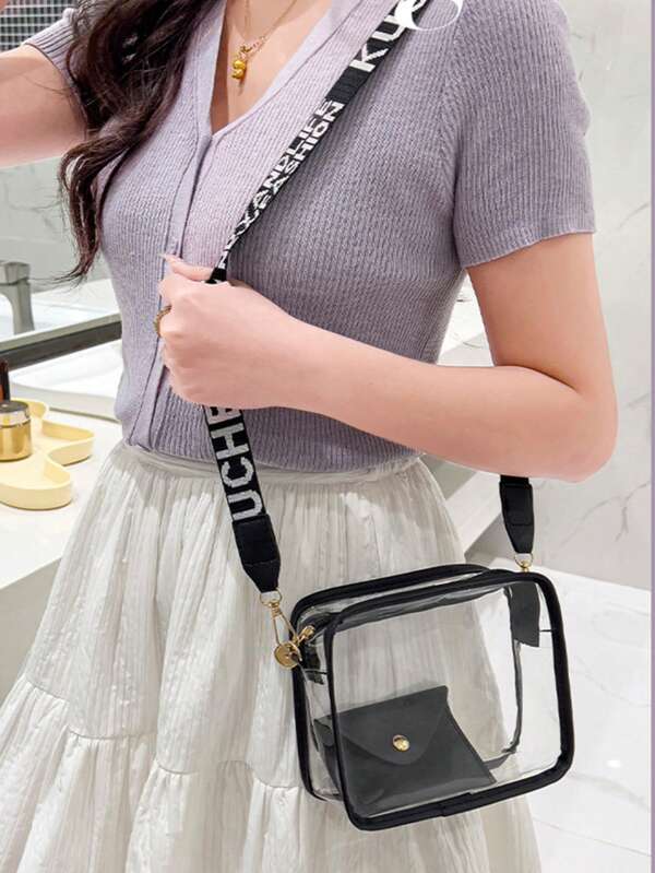 1pc Niche Design Casual Elegant Shoulder Bag, Fashionable Minimalist Crossbody Square Handbag