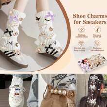 34 piezas de Charms para zapatos para tenis, Charms para cordones de zapato, Charms DIY para cordones de zapato para zapatos de mujer, decoraciones de joyería para zapatos, Charms para tenis, Kit de Charms para calcetines de basura y tenis de mujer - Accesorios de ropa - Ver 5