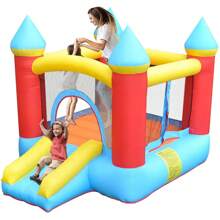 Castillo Inflable con Trampolín para Niños Rojo - Incluye Soplador de Alta Potencia - Agua verde azul - Ver 5
