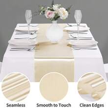 12pcs/1pc Smooth And Elegant Satin Tablecloth, Suitable For Parties, Birthdays, Weddings, Hospitality, Home, Kitchen, Chair Sash Decoration