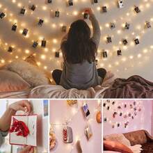 17.5/33FT 50/100 LED Fairy String Lights With Photo Clips, USB/Battery Powered Clip Lights For Dorm, Bedroom, Christmas, Party, Wedding, Halloween Decor (Warm White/Multi-Color)