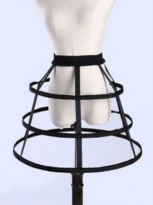 Solid Color Casual Mesh Hollow Fixed Skirt Insert - White - View 1