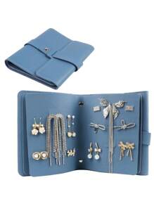 1pc Portable Multi-Function Jewelry Roll Bag, Earrings/Necklace Storage Organizer, Compact Accessories Holder With Secure Closure, Gift For Women Back To School