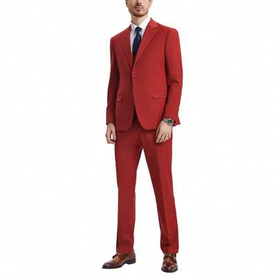 Mens 3pc Suit Hybrid Fit Solid Notch Lapel Jacket With Matching Vest  Pants For Weddings, Graduations, Prom, Etc