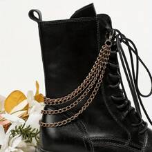 2pcs Retro Punk Multi-Layer Metal Bronze Detachable Decorative Shoe Chain, Suitable For High Heels, Bags, Wedding, Graduation